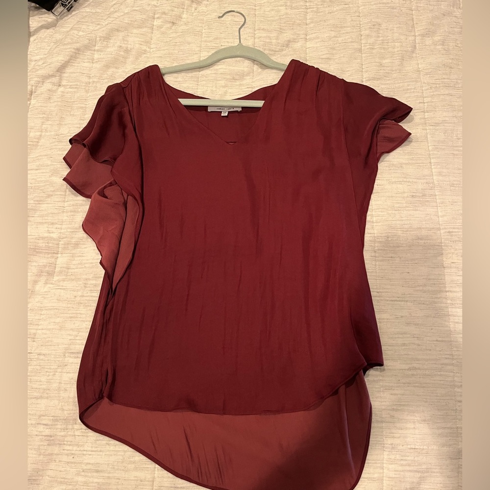 Naked zebra maroon blouse